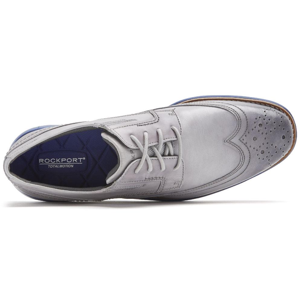 Rockport Mens Total Motion Sport Wingtip - Dress Shoes Silver - JCN620984